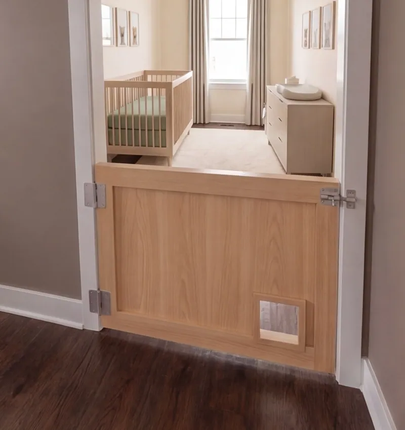 Flat Oak Cat wood gate for children and pets by Lumina Gates, photo 1