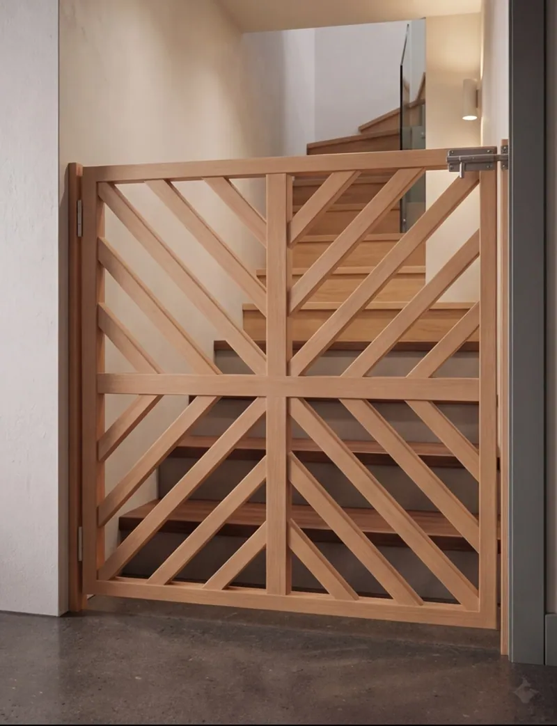 Lux II Oak wood gate for children and pets by Lumina Gates, photo 1