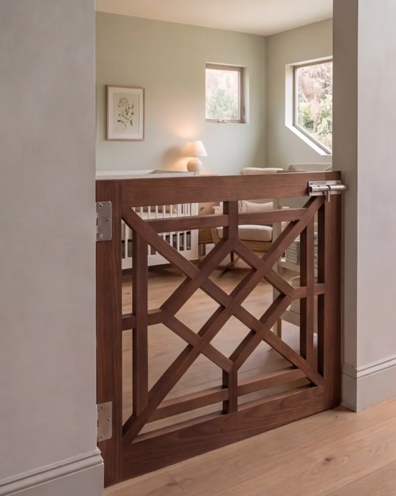 Lux III Oak wood gate for children and pets by Lumina Gates, photo 1