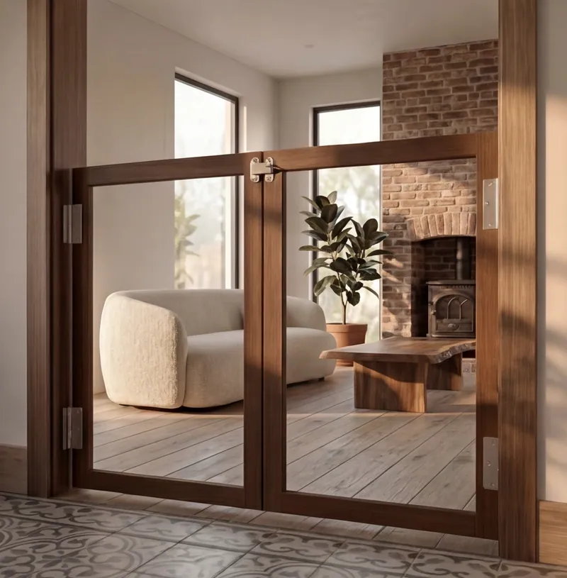 Noord Oak plexiglass gate for children and pets by Lumina Gates, photo 1